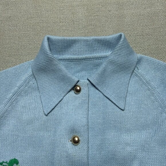 Vintage 1960s 70s knit sweater Cowichan golf embroidered cardigan adult S/M - Picture 7 of 9